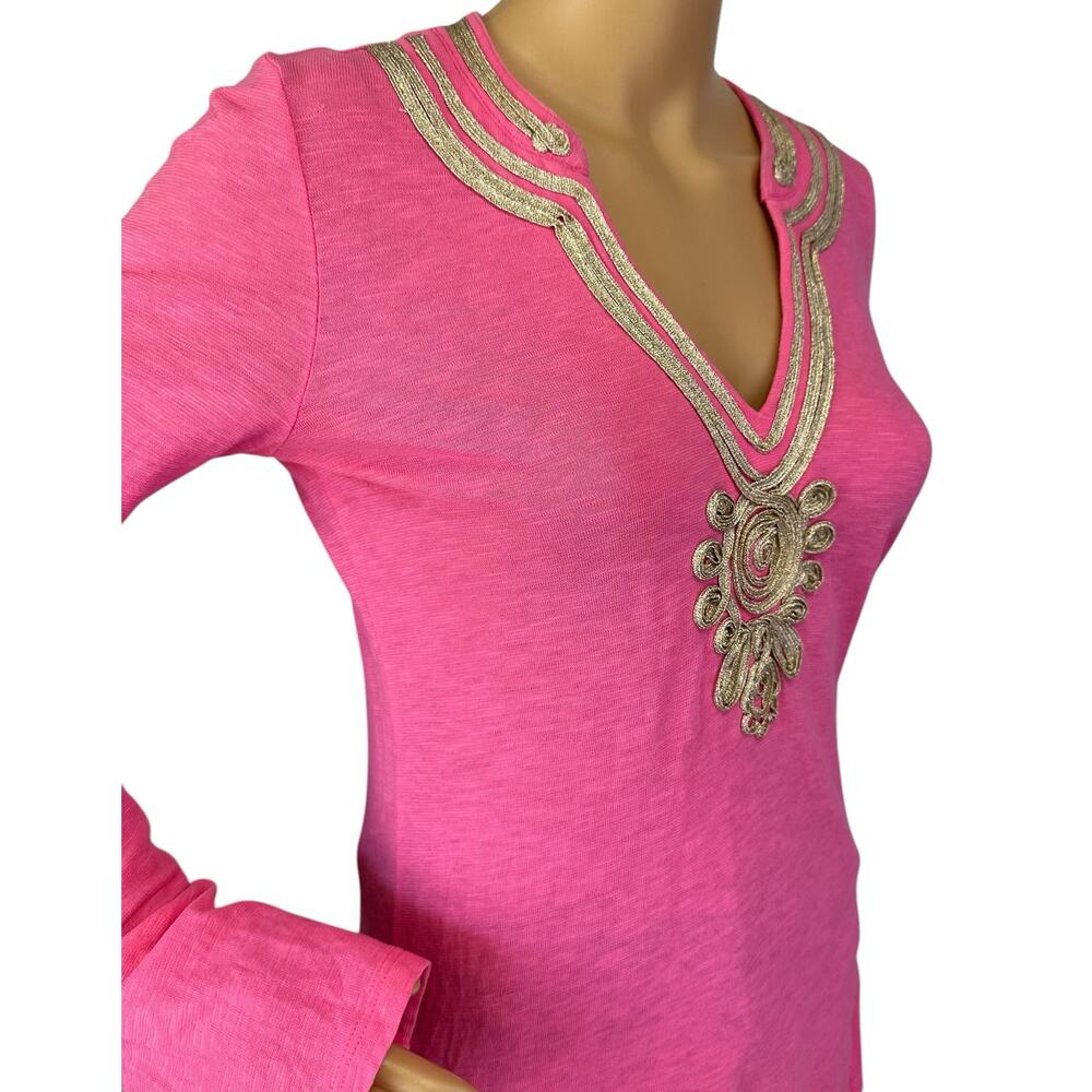 Lilly Pulitzer Emerson Tunic Top Hotty Pink Size S - Picture 8 of 10